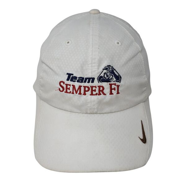 Team Semper Fi Strapback Hat White One Size Embroidered Nike Golf Outdoor - Picture 1 of 10